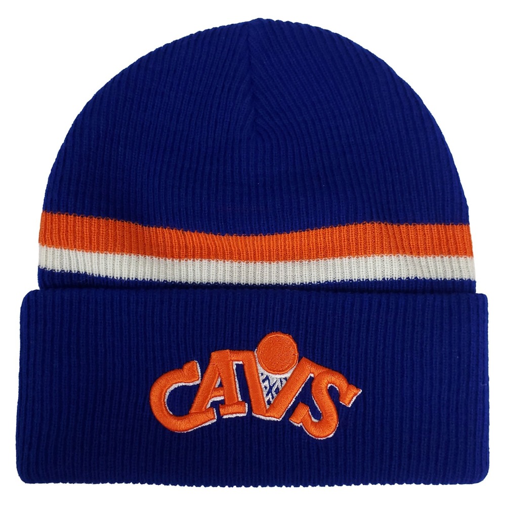 Cleveland Cavs Mitchell & Ness NBA Cuff Knit Beanie Hat Cap 3D Logo Blue New